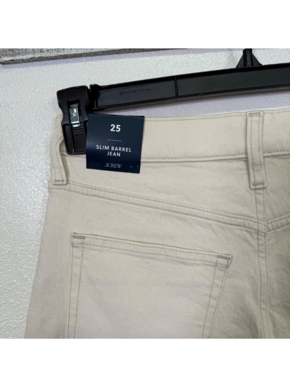 J.Crew Slim Barrel Jeans In Off-White Size 25 High-Rise Stretch Cotton Blend - Picture 10 of 13